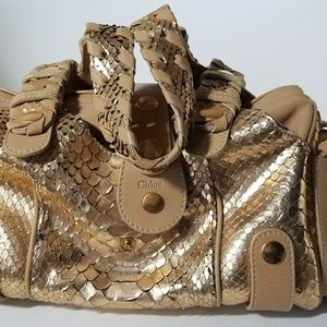 Chloe metallic gold python silverado
